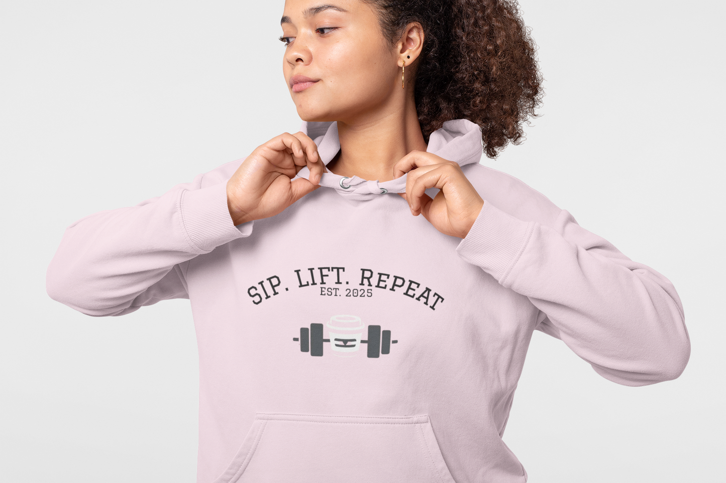 Sip. Lift. Repeat. – Heavyweight Gym Hoodie