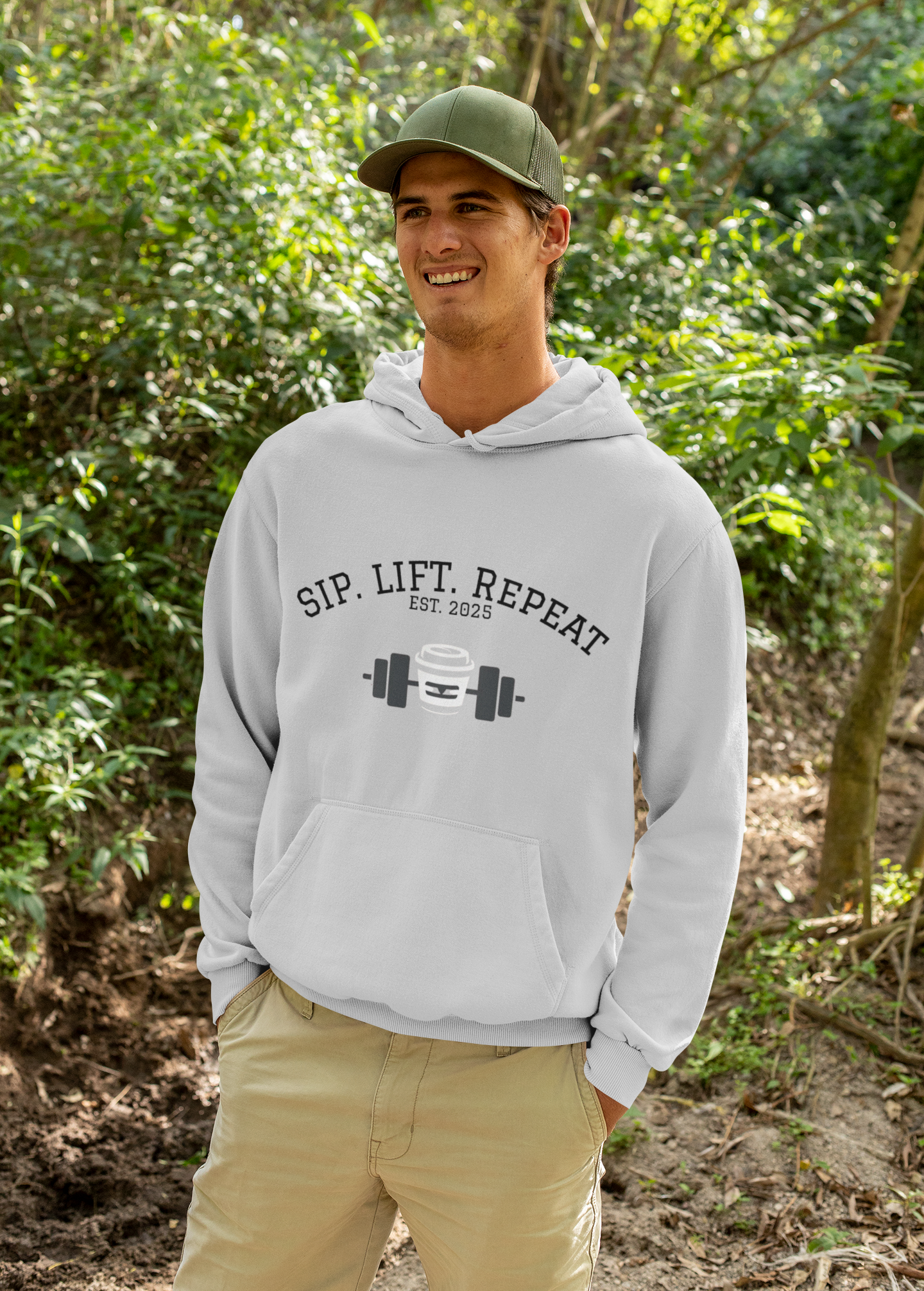 Sip. Lift. Repeat. – Heavyweight Gym Hoodie