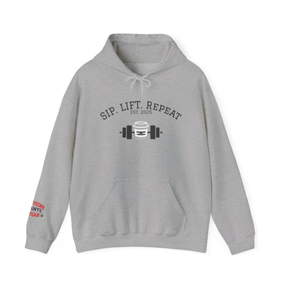 Sip. Lift. Repeat. – Heavyweight Gym Hoodie