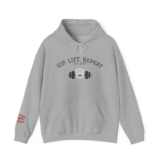 Sip. Lift. Repeat. – Heavyweight Gym Hoodie